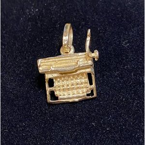 14K gold Typewriter pendant